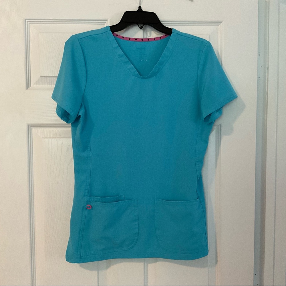 Women's Turquoise V-Neck Scrub Top